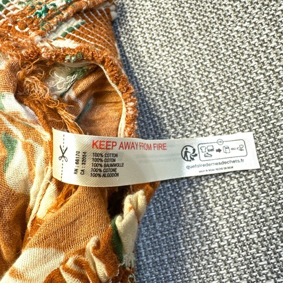 by Anthropologie Pants XL Floral Boho Smocked Waist Gaucho Pants Split Leg Harem - Picture 5 of 9